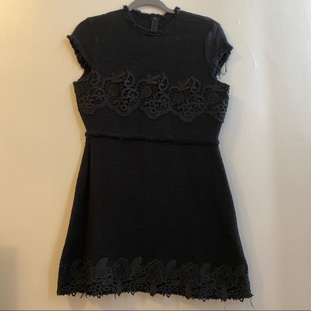 Black mini tweed dress